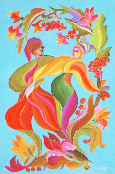 «Давай потанцюємо!». 1991. Деревостружкова плита, змішана техніка